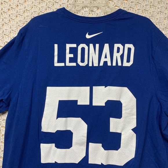 Indianapolis Colts Shaq #53 Leonard Nike Shirt Mens 2XL‎ Blue Graphic Tee - Picture 5 of 10